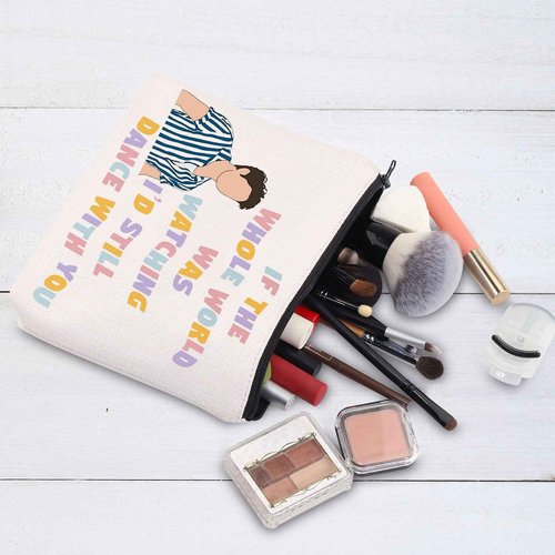 BWWKTOP Singer Lyrics Makeup Bag Singer Album Gifts If The Whole World Was Watching I'd Still Dance With You Makeup Zipper Pouch Bag (If the Whole)
