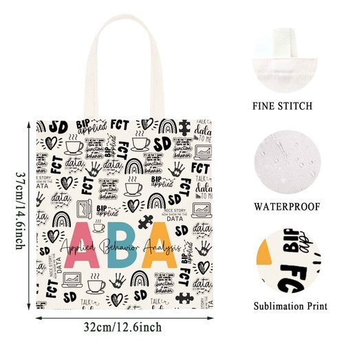 WCGXKO ABA Therapist Behavior Therapist Gift ABA Therapist Survival Kit Zipper Pouch Makeup Bag (ABA ap tote)