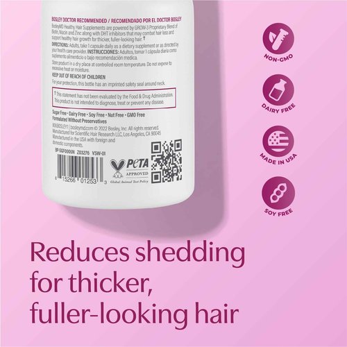 Women’s Healthy Hair Growth Supplements – DHT-Blocking Botanicals with Biotin, Niacin, Zinc & L-Lysine – Rich in Vitamins & Minerals – Supports Thicker, Fuller Hair – 60 Capsules (2-Month Supply)