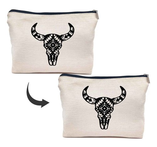 IWXYI Western Gifts Makeup Bag - Longhorn Skull Cosmetic Bags, Cow Skull Makeup Bags, Women's Cowgirl Gifts