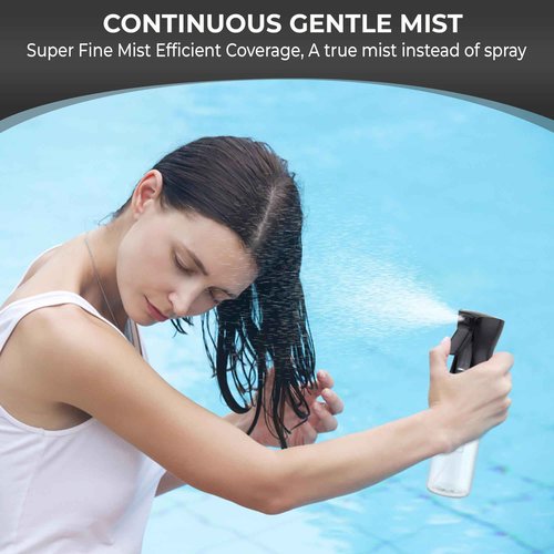 ChanceInElegance Eco-Friendly Continuous Spray Bottle for Hair, Cleaning, Plants & Pets | Fine Mist Refillable Sprayer with Ergonomic Grip, Leak-Proof Design | Durable PET Plastic,10 oz (300 ml)