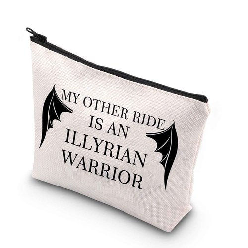 BDPWSS Bat Boys Gift Night Court Makeup Bag City of Starlight Night Court Gift Book Fan Gift My Other Ride is An Illy Warrior Gift (Illy Warrior)