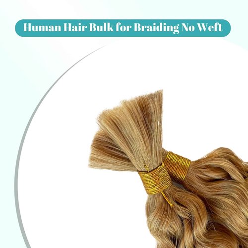 Human Braiding Hair for Boho Braids Human Hair Braiding Hair 100g 2 Bundles 14 Inch Curly Boho Hair for Braiding Knotless Deep Water Wave Bulk Human Hair for Braiding Bohemian Hair