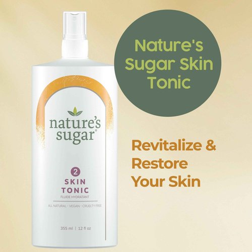 Nature’s Sugar Skin Tonic – Hydrating Toner Spray for Face and Body – Pre and Post Sugaring Skincare for Women and Men – Soothing Sensitive Skin, Balancing, Moisturizing, Pore Care – 355mL