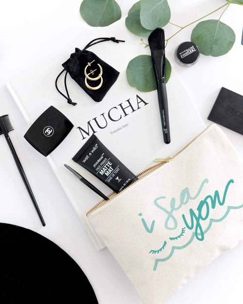 The Cotton & Canvas Co. I Sea You Summer Beach Cosmetic Bag and Travel Make Up Pouch