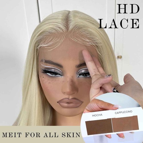 MITIMES 613 Wigs Long Straight Lace Front Wigs White Glueless Straight Hair Lace Front Wig Pre Plucked Synthetic HD Lace Front Wig 32inch