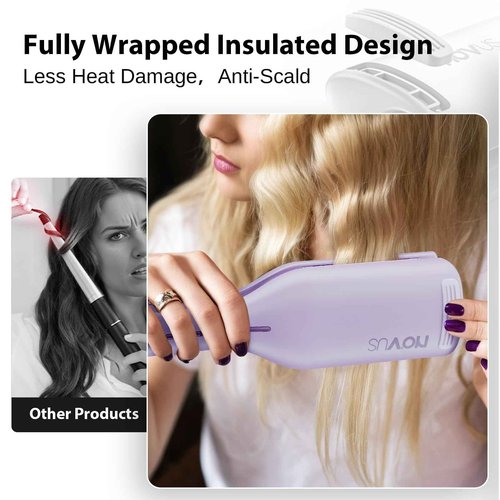 Waver Hair Tool NOVUSPRO Hair Crimper,Wave Curling Iron for All Hair Types,Ionic Waver Crimper Easy to use & Anti-Scald & Fast Heat up & Adjustable Time/Temps(1.4")