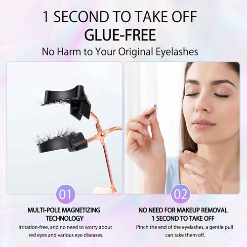 WITIFIG 2025 Magnetic Eyelashes 4 Pairs Kit 3D Natural Reusable Lashes with Applicator, No Glue Eyeliner Needed, Waterproof & Hypoallergenic False Eyelashes for Daily/Party/Wedding (1)