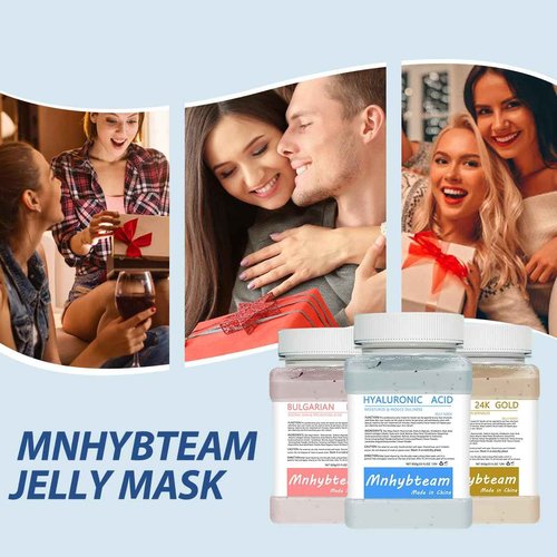Mnhybteam Jelly Mask For Facials Professional, Facials Masks Professional Spa For All Skin Types, Hydrating & Moisturizing Rubber Peel-Off Gel Face Mask SkinCare, 23 Fl Oz (Hyaluronic Acid Pack of 1)