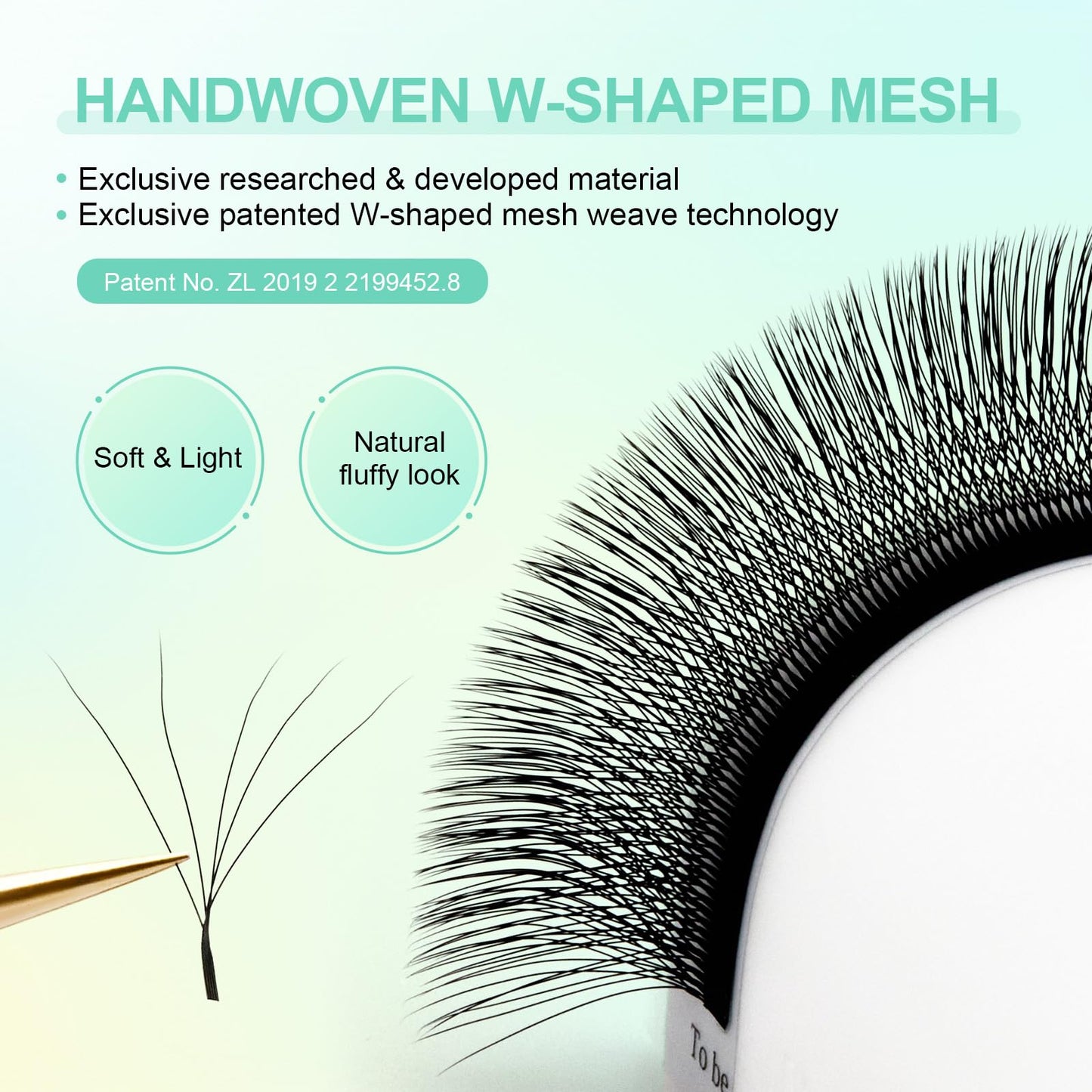 NAGARAKU W Shape Eyelash Extension 5D VolumeCluster Premade Fans Eye Lashes Faux Mink Matte Black Easy Fanning False Eyelashes (0.10mm C Curl 8-15mm Mix)