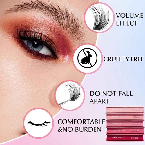 B Curl Mixed Lash Trays by SoCal Beauty - Faux Mink Eyelash Extensions, 20 Rows per Tray, Color-Coded, Aluminum Backing & Window View - Salon Quality Lashes