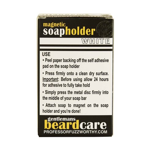 Professor Fuzzworthy Air Dry Magnetic Soap Holder White in-Shower Storage for Soaps & Beard Shampoo Bars - No More Soggy Soaps - Soap Dish Dispenser Bath Kitchen & Shower