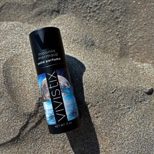 Vivistix Solid Perfume Stick | Moonlit Mermaid scent | Portable, clean, fresh, aquatic travel perfume | Made in the USA | no parabens, phthalates, or preservatives