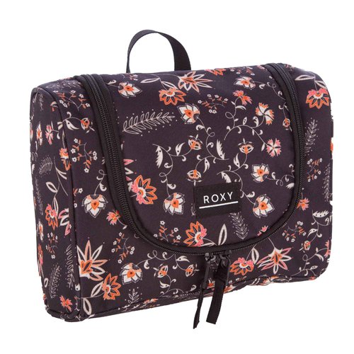 Roxy Womens Travel Dance Toiletry Bag | Makeup | Toiletries | Storage Case | Cosmetics | Vacation | Zipper Closure | Beachy | Floral | Tropical - Anthracite Kerala Border