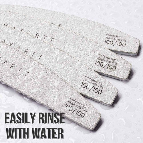 Makartt Nail File Zebra Nail Files 100 100 Grit Bundle with Nail Drill Bits Set, 10Pcs Tungsten Carbide Nail Drill Bits