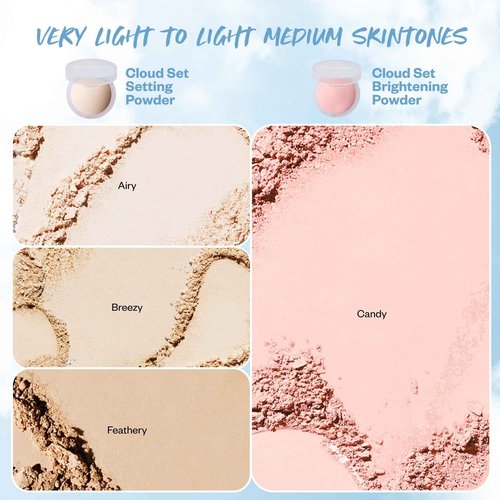 Kosas Cloud Set Face Setting Powder - Smoothing Shine Control, Soft, Sheer Translucent Makeup Finish, Portable & Long-Lasting Loose Pressed Baking Powder - Feathery (Sheer Light Medium)