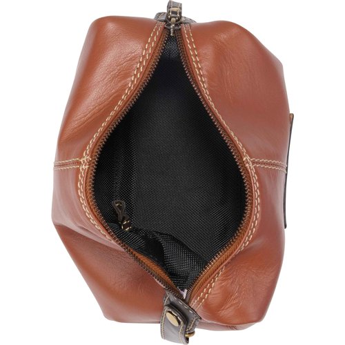 Rawlings Travel Kit Toiletry Bag Leather | Multiple Styles & Colors, Brown | Wild Card Collection