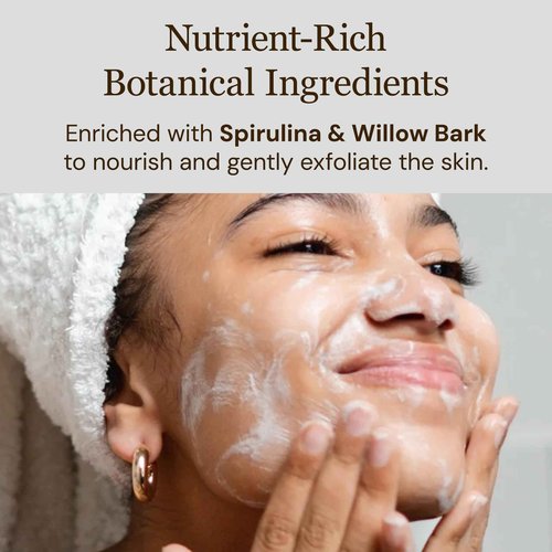 Elina Organics Botanical Cleanser, 8oz – Gentle, Hydrating Face Wash with Spirulina & Willow Bark – Organic and Vegan – Removes Makeup & Impurities – For Normal & Dry Skin