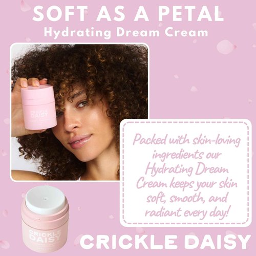 Crickle Daisy Hydrating Face Cream - Soothing & Nourishing Moisturizer with Hyaluronic Acid, Niacinamide & Willow Bark Extract. Suitable for Sensitive Skin. Fragrance Free. Made in the USA, 1.7 oz