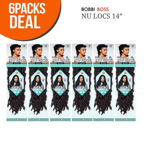 Bobbi Boss Synthetic Hair Crochet Braids African Roots Braid Collection Nu Locs 14" (6-PACK, M27/GOLD)