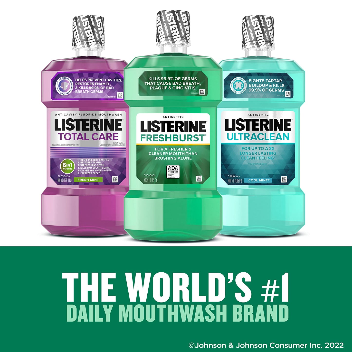 Listerine Freshburst Antiseptic Mouthwash for Bad Breath, Kills 99% of Germs That Cause Bad Breath & Fight Plaque & Gingivitis, ADA Accepted Mouthwash, Spearmint, 8.5 Fl. Oz (250 mL) (Pack of 2)