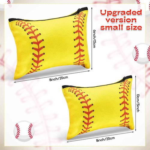 24 Pcs Softball Gifts: Makeup Bag, Cosmetic Bag, Portable Travel Softball Bags for Girls Team Player with Zipper Storage