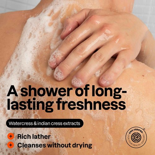 ATTITUDE Shower Gel Body Wash for Men, 98% Natural Origin Ingredients, Paraben & Phthalate Free, EWG Verified, Cleanses Without Drying, Patchouli & Bourbon, 14 Fl Oz
