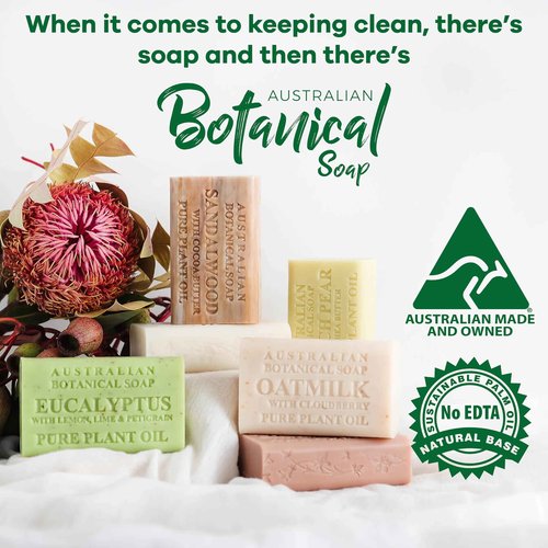 Australian Botanical Goats Milk Soap, Manuka Honey, Lemongrass and Sea Salt 6.6 OZ, Luxury Soap Bars Enriched with Shea Butter, Suitable for all Skin Types, Pack of 4