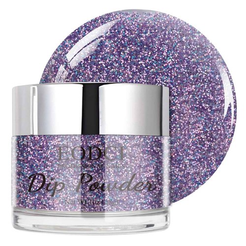 EODCI Dip Powder for Nails, Purple Glitter Dipping Powder - No Needed Nail Lamp Curing - Long Lasting Dip Nail Colors - Nail Art Starter Manicure DIY at Home 1oz