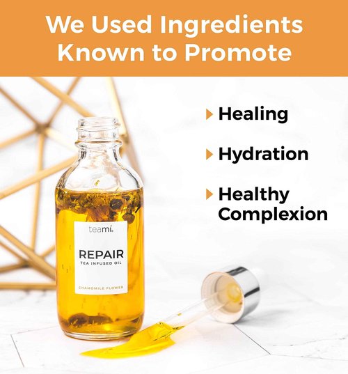 Teami Repair Jojoba Face Oil for Women with Coconut Oil, Camellia Seed & Vitamin E for Skin - Facial Oil Cleanser for Sensitive, Normal, Oily & Dry Skin (2oz)