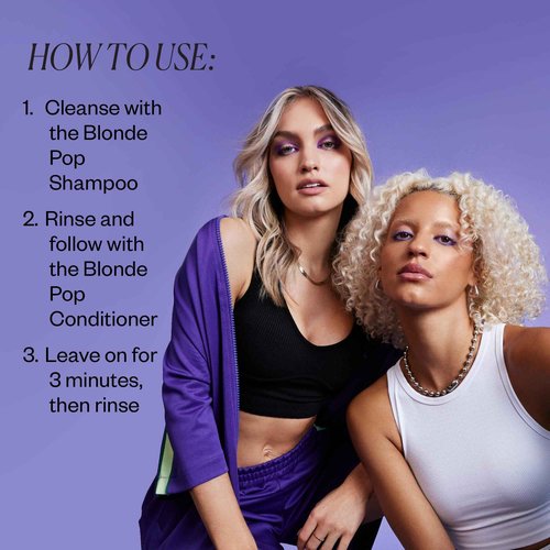 IGK BLONDE POP Purple Toning Conditioner | Brighten + Neutralize Brass | Vegan + Cruelty Free | 8 Oz