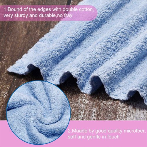 Syhood 6 Pieces Face Wash Cloth 12 x 12 in Makeup Remover Cloths Towel Coral Velvet Facial Microfiber Fabric Soft Fast Drying Facial Cleansing Towel for Face