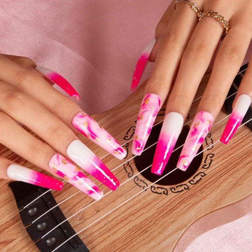LOVFUL Press on Nails Light in Heart | Handmade with Full Covered Crystals | Reusable Fake Nails | Coffin Mid length 1.7 in | H24-M