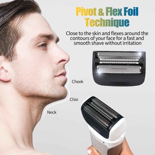 Replacement Head and Cutter Assembly Compatible with Remington PF7400, PF7500, and PF7600 Foil Shavers，2 PACK（BLACK）