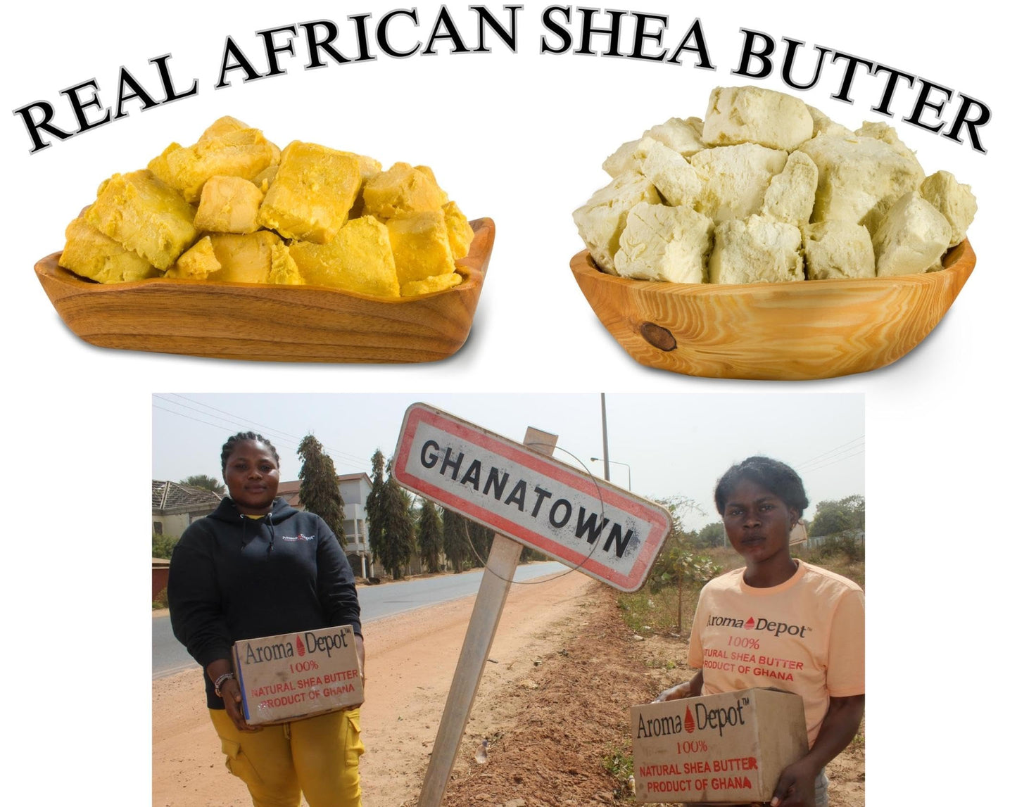 Raw African Shea Butter 32 oz. Container Ivory/White Grade A 100% Pure Natural Unrefined Fresh Moisturizing. Ideal for Dry and Cracked Skin. Can be use in Body, Hair and Face. (2 PACK)