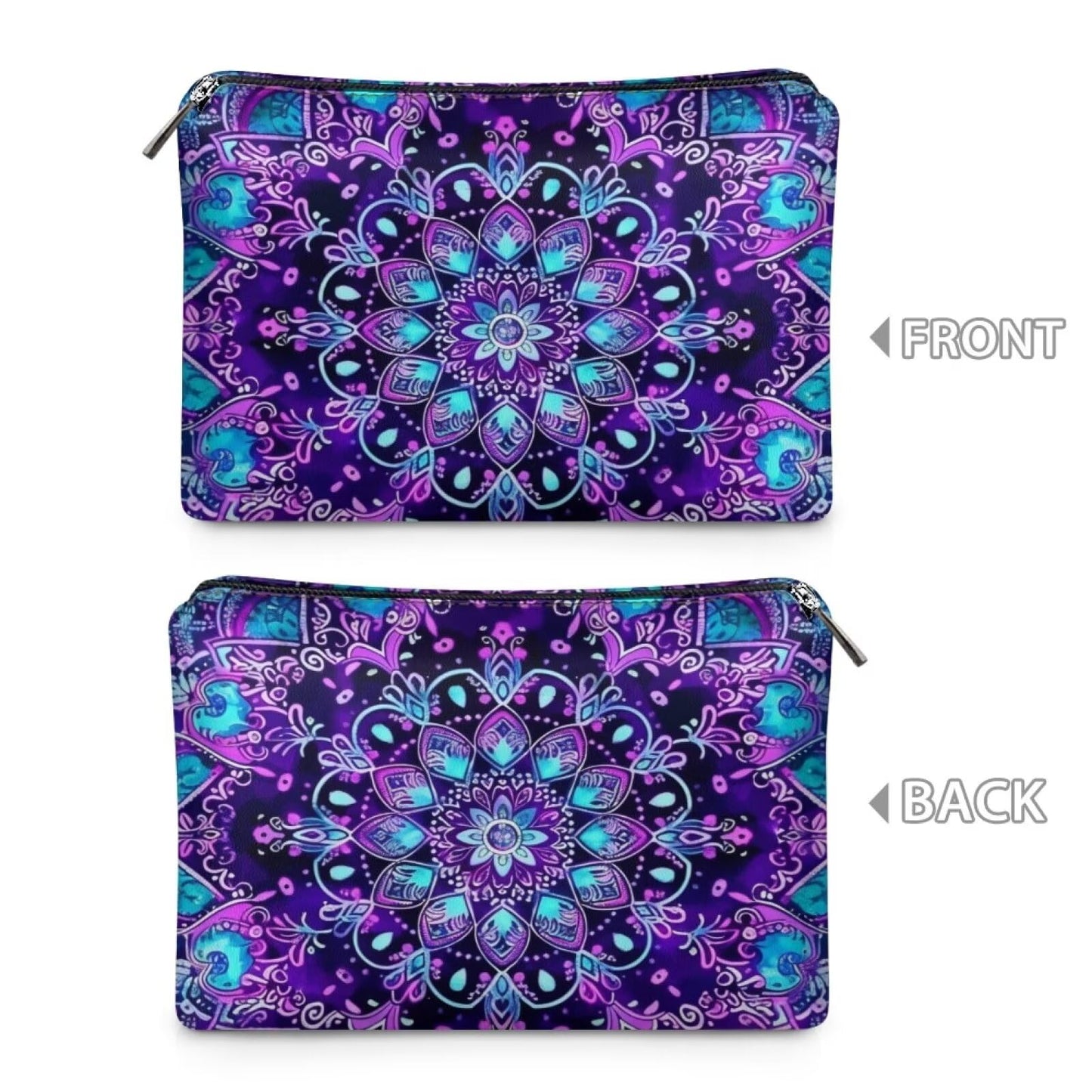 ELEDIZI Boho Flower Makeup Bag for Purse Travel Toiletry Bag Women Top Zipper Waterproof Travel Cosmetic Bags for Women Travel Makeup Skincare Organizer Bag Birthday Gifts for Women Purple Sister