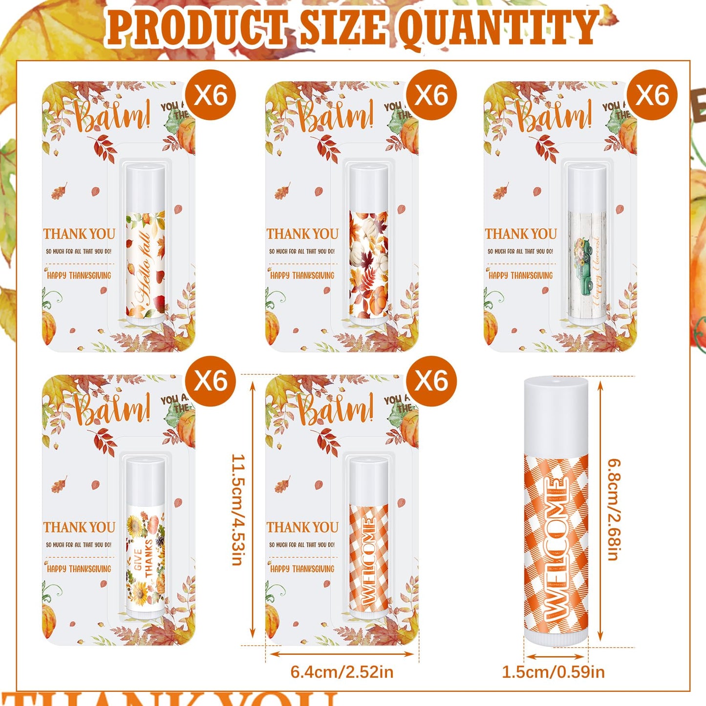 Sacubee 30 Pcs Fall Thanksgiving Lip Balms Gifts Bulk Maple Leaf Lip Balm Birthday Party Favors Small Thank You Gifts Thanksgiving Gifts Fall Christmas Party Supplies for Women Girls Kids Men