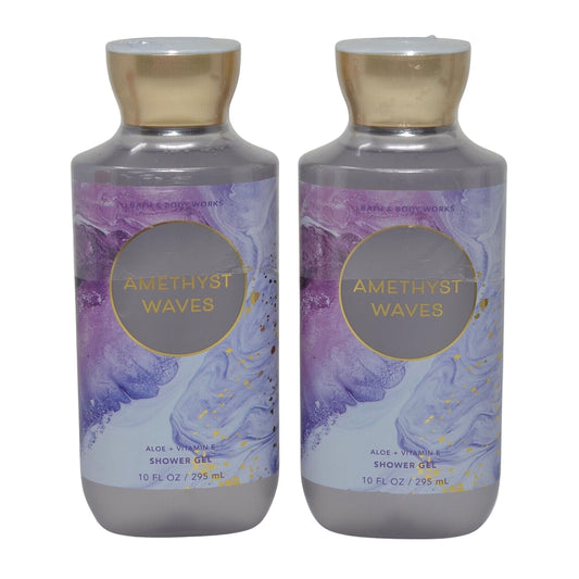 Bath & Body Works Shower Gel Gift Set 10oz Each Pack of 2 (Amethyst Waves)