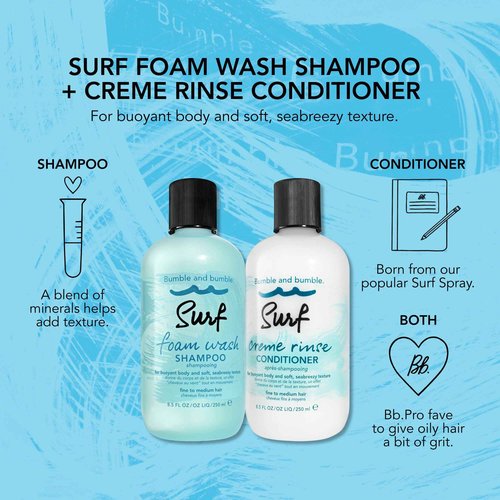 Bumble and bumble. Surf Foam Wash Texturizing Shampoo | For Seabreezy Texture | Volumizing | Wavy, Straight, 8.5 Fl Oz