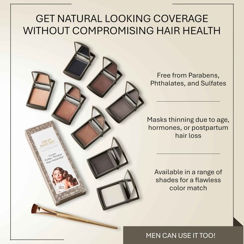 Joan Rivers Great Hair Day Root Touch Up Powder – Fill-in Powder for Thicker, Fuller Looking Hair (Blonde)
