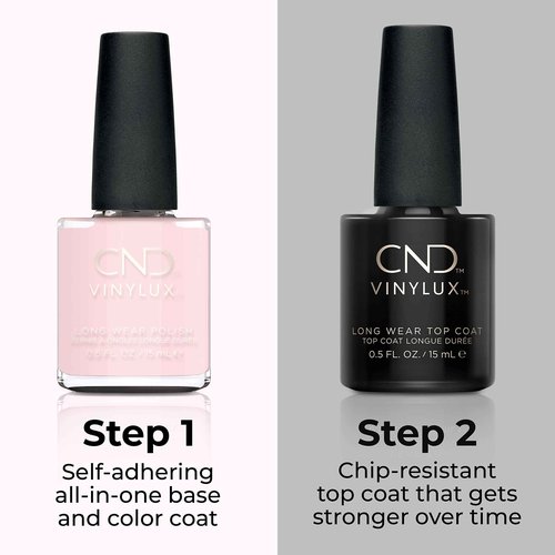 Bundle of CND Vinylux Long Wear Polish - Backyard Nuptials + Top Coat Longwear Nail Polish By CND, Gel-like Shine & Chip Resistant, High Gloss, 0.5 Fl Oz