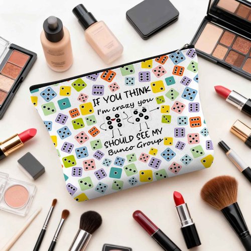 JEFBFBWE Bunco Slot Machine Makeup Bag Casino Cosmetics Bag Cosmetic Pouch Trip Travel Toiletry Handbag Slot Gambling Lucky Gift for Casino Lovers Women Birthday Christmas Theme Party