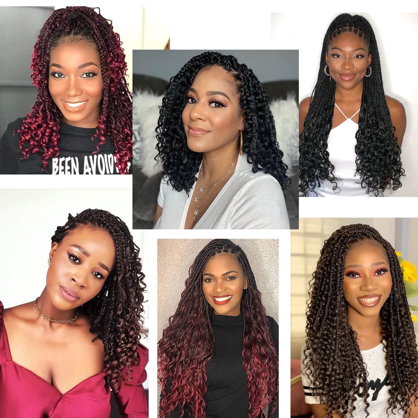 Liang Dian Goddess Box Braids Crochet Hair 14 Inch 8 Packs Boho Box Braids Crochet with Curly Ends Pre looped Synthetic Bohemian Hippie Braids Hair Extensions(14 Inch 27/613 Omber)