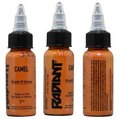 Radiant Colors Camel Brown Tattoo Ink 1oz Bold Pigment Professional Quality Smooth Flow Long Lasting Formula