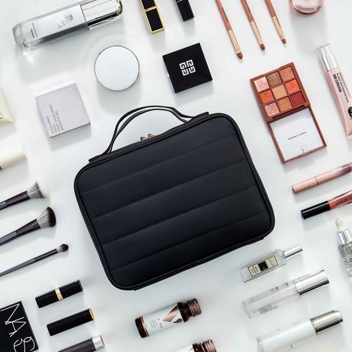 belaven Toiletry Bag, Travel Bag for Women & Men, Portable Cosmetic Bag with Hanging Hook, Durable, Waterproof for Shampoo, Makeup, Essentials, Toiletries Acessories (Black)
