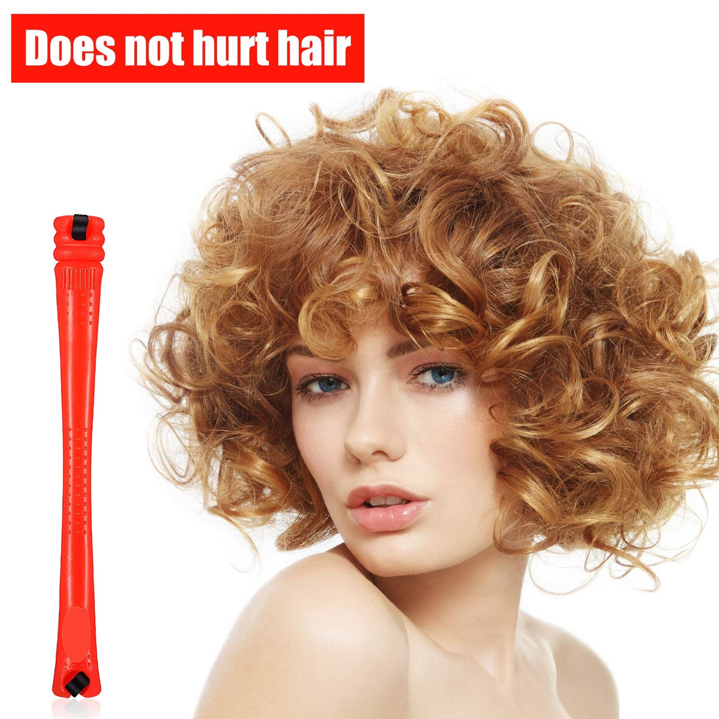 100 Pieces Hair Perm Rods Non-Slip Hair Rollers Plastic Cold Wave Perming Rods with Elastic Rubber Band Short Curlers Rod for Hairdressing Styling (Red,0.2 Inch)