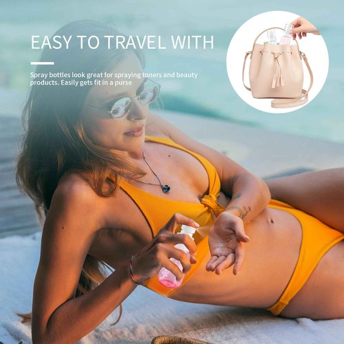 27 Pcs Travel Spray Bottle 60ml/2oz Leak Proof Fine Mist Spray Bottles Empty Mini Makeup Face Spray Bottle Clear Refillable Travel Containers for Perfume Cosmetic Essential Oil, 3 Color(360pcs Labels)