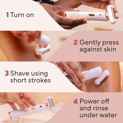 Finishing Touch Flawless Legs, Electric Razor for Women, Pivoting Head Leg Hair Remover with LED Light for Instant and Painless Leg Hair Removal