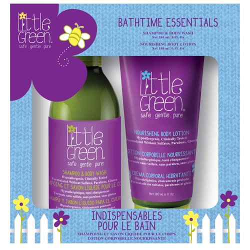 Little Green Kids Bathtime Essentials Kit, Hair & Body Wash, 8 oz. and Kids Body Lotion, 6 oz.