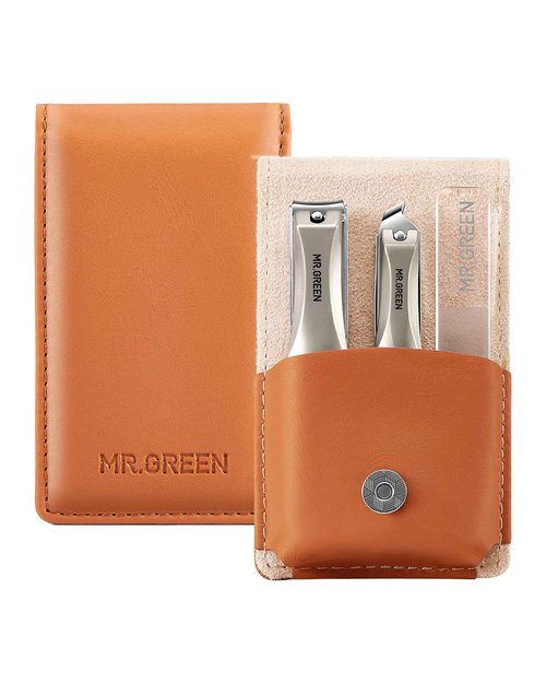 MR.GREEN 3pcs Nail Clippers Set, German Stainless Nail Clippers with Nail File, Anti Splash Excellent Quality Nail Cutters, Professional Finger&Toenail Clippers with Exquisite Case for Men& Women